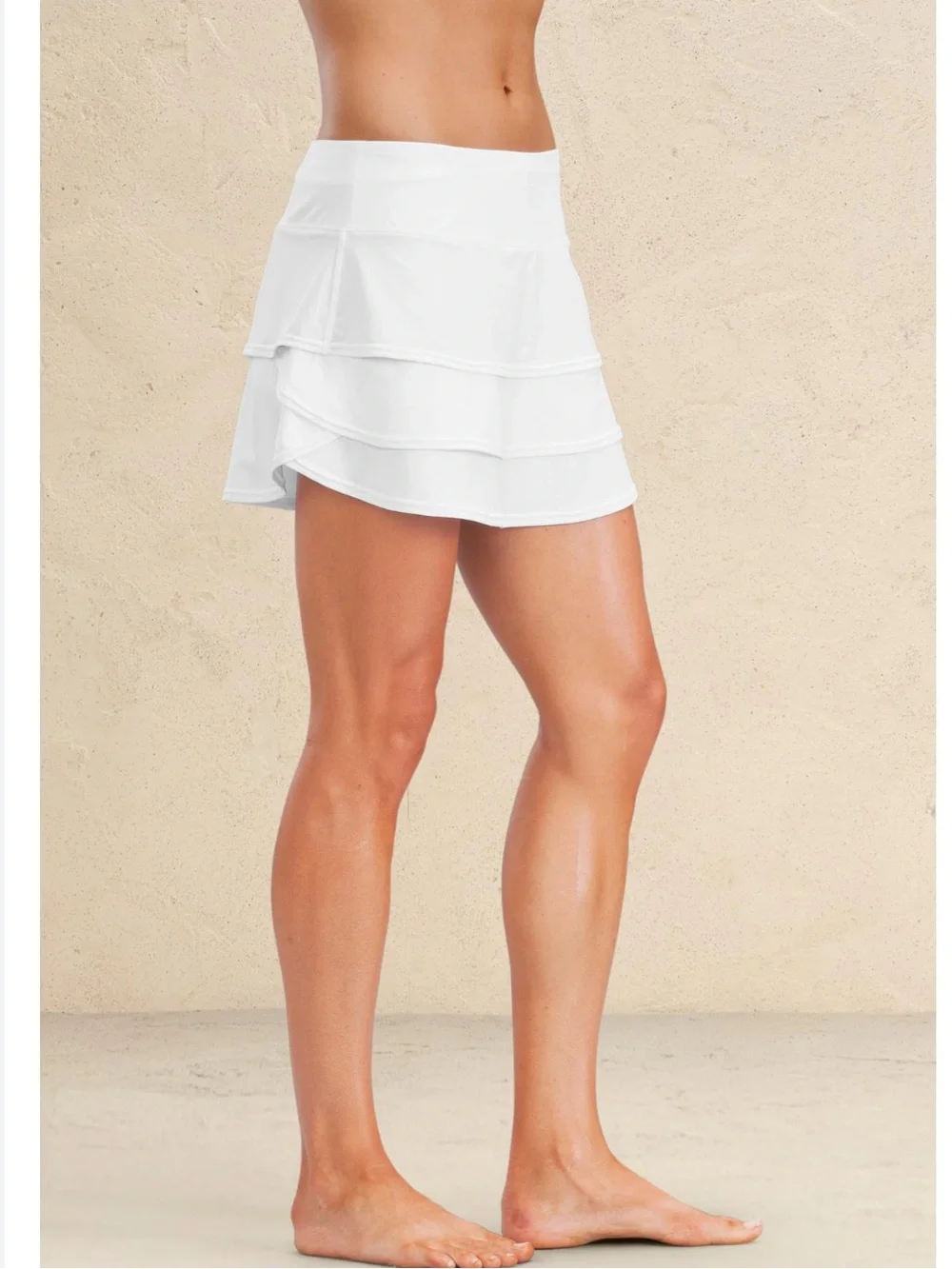 Athleta White Tiered Swagger Skort MED white
